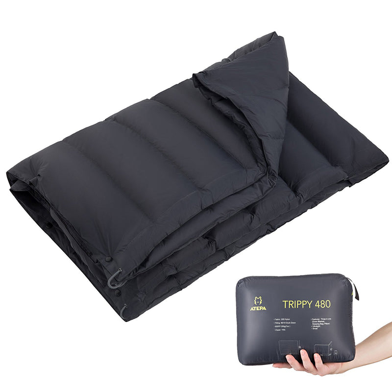 Load image into Gallery viewer, ATEPA Down Blanket TRIPPY 480 Waterproof Wearable Compact Blanket
