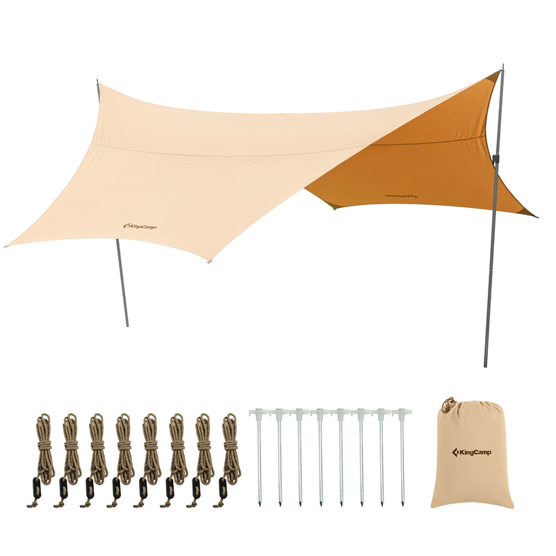 Load image into Gallery viewer, KingCamp Hexagonal T/C Camping Tarp
