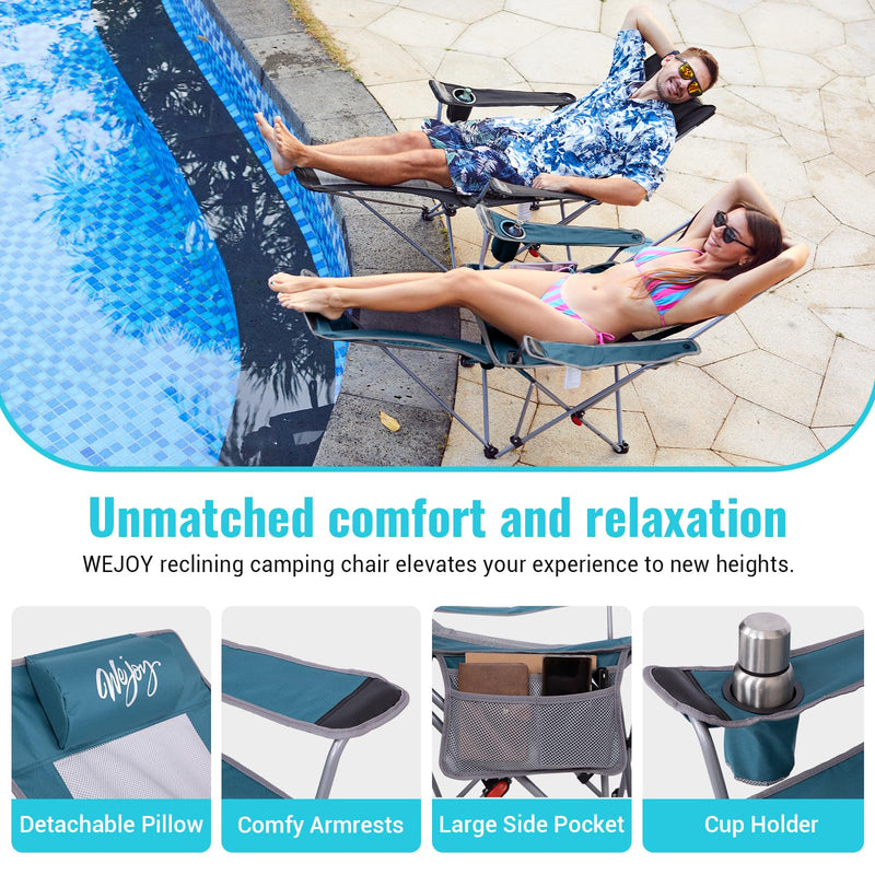 Load image into Gallery viewer, WEJOY 4-Position Reclining Camp Chair
