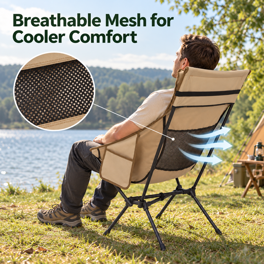 KingCamp BALSA C10 High Back Camping Chair, Lightweight Aluminum Folding Chair with Breathable Mesh, Pillow & Carry Bag