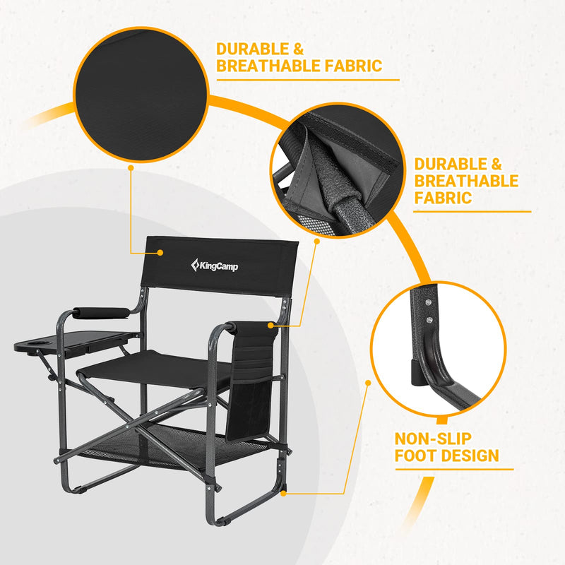 Load image into Gallery viewer, KingCamp Camping Directors Chairs with Side Table and Storage Pockets
