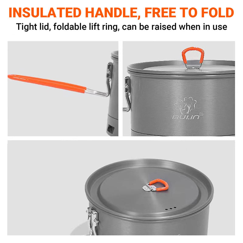 Load image into Gallery viewer, BULIN Jure Large Single Pot Camping Pot with Heat Exchanger
