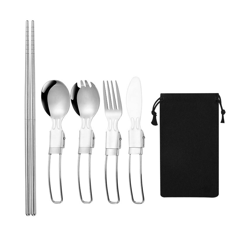 Load image into Gallery viewer, KinWild Travel Utensil Set Fork Steak Knives Folding
