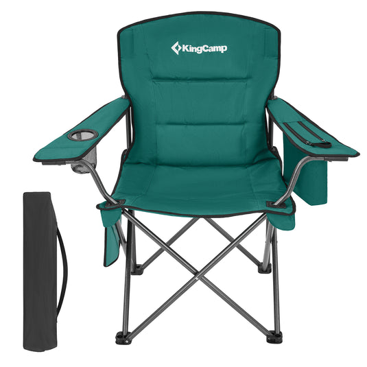 KingCamp Padded Outdoor Folding Quilted Armchair with Built In Cupholder