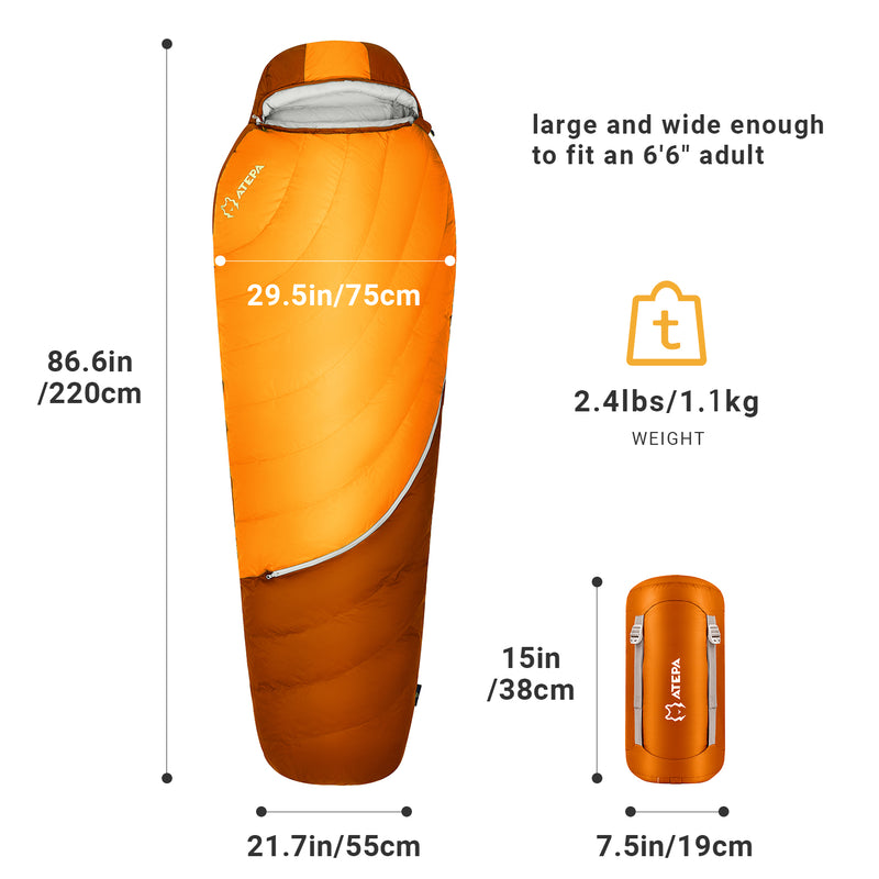 Load image into Gallery viewer, ATEPA DENALI 550L Down Sleeping Bag-Mummy
