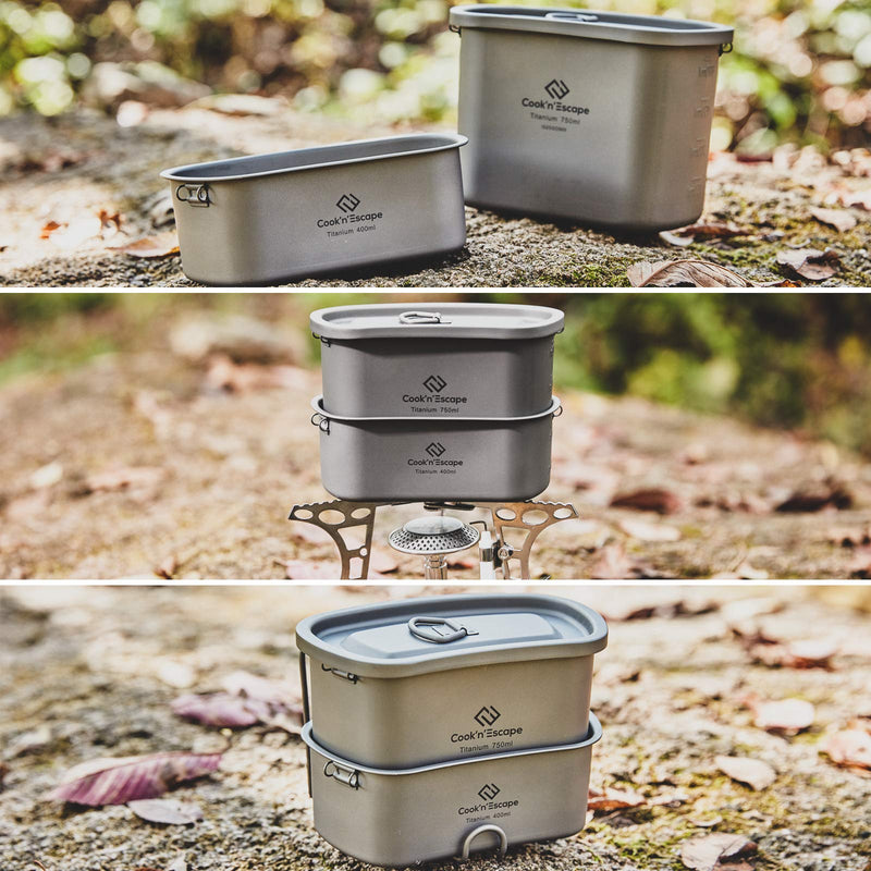 Load image into Gallery viewer, Cook&#39;n&#39;Escape Titanium Military Lunch Box Kettle Combination
