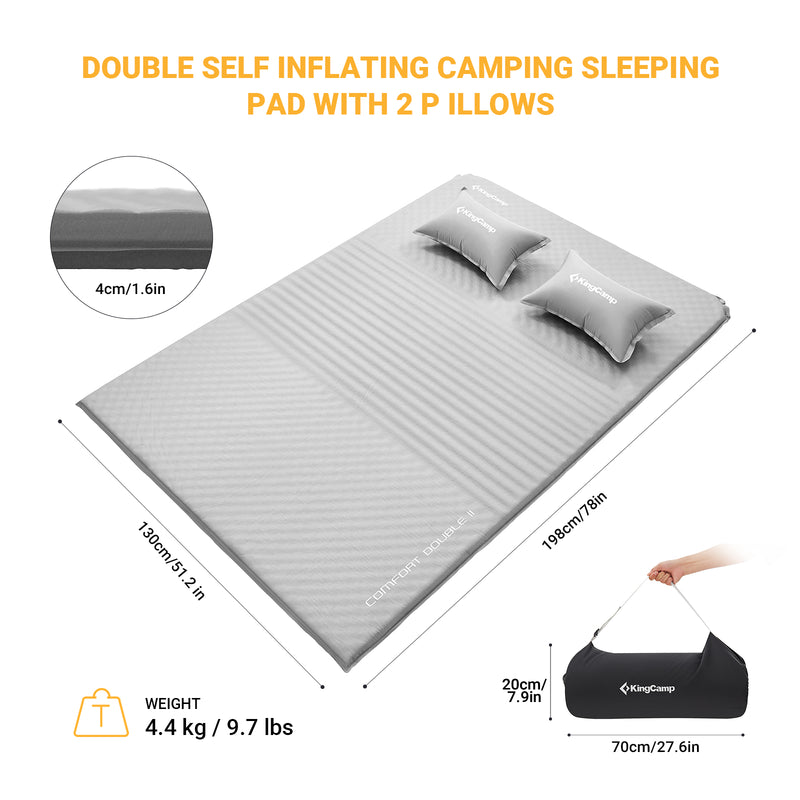 Load image into Gallery viewer, KingCamp Double Self-inflatable Pad
