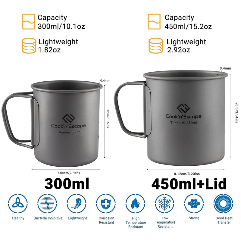 Load image into Gallery viewer, Cook&#39;n&#39;Escape 300ml+450ml Titanium Cup
