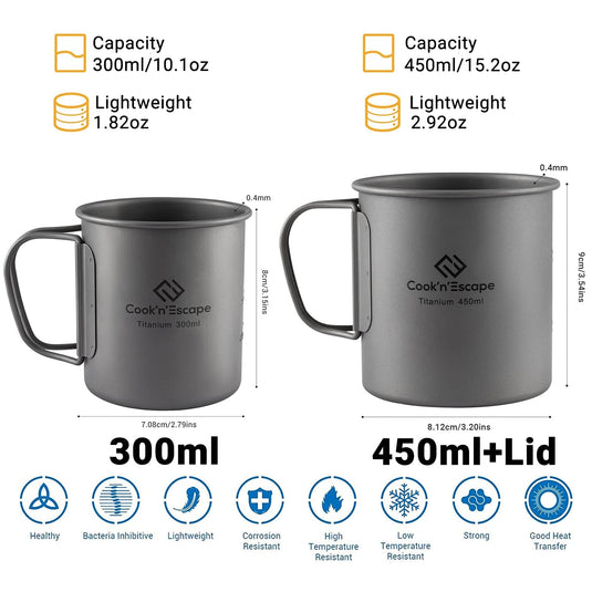 Cook'n'Escape 300ml+450ml Titanium Cup