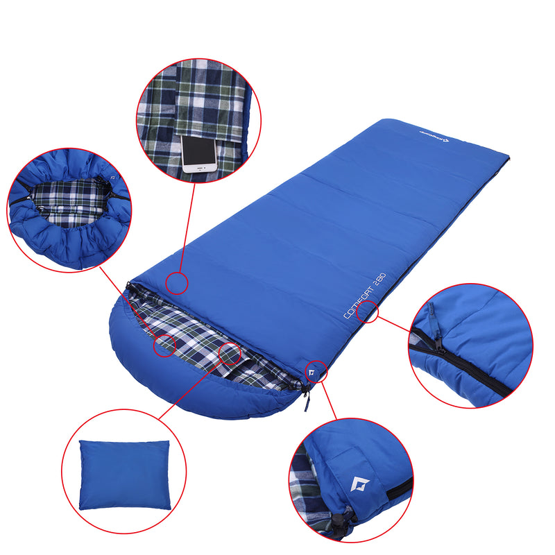 Load image into Gallery viewer, KingCamp COMFORT 280 Hooded Rectangular Sleeping Bag
