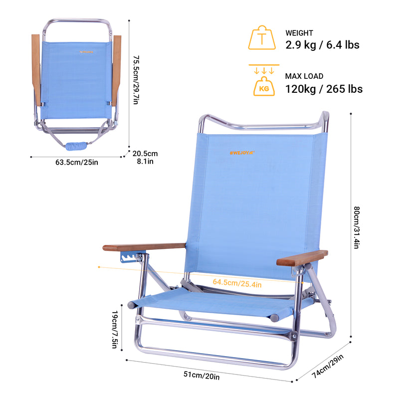 Load image into Gallery viewer, WEJOY Adjustable Beach Chair
