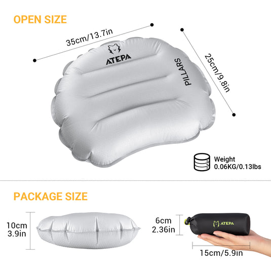 ATEPA VIRGA Air Pillow Ultralight Down Alternative Inflatable Travel Pillow