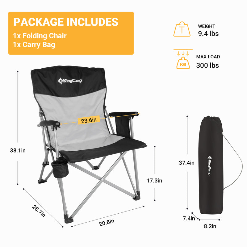 Load image into Gallery viewer, KingCamp Comfort Camping Chair - Full Body Support, Padded and Portable
