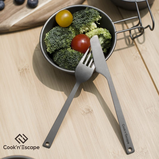 Cook'n'Escape 3-Piece multi-function Titanium durable Cutlery Set