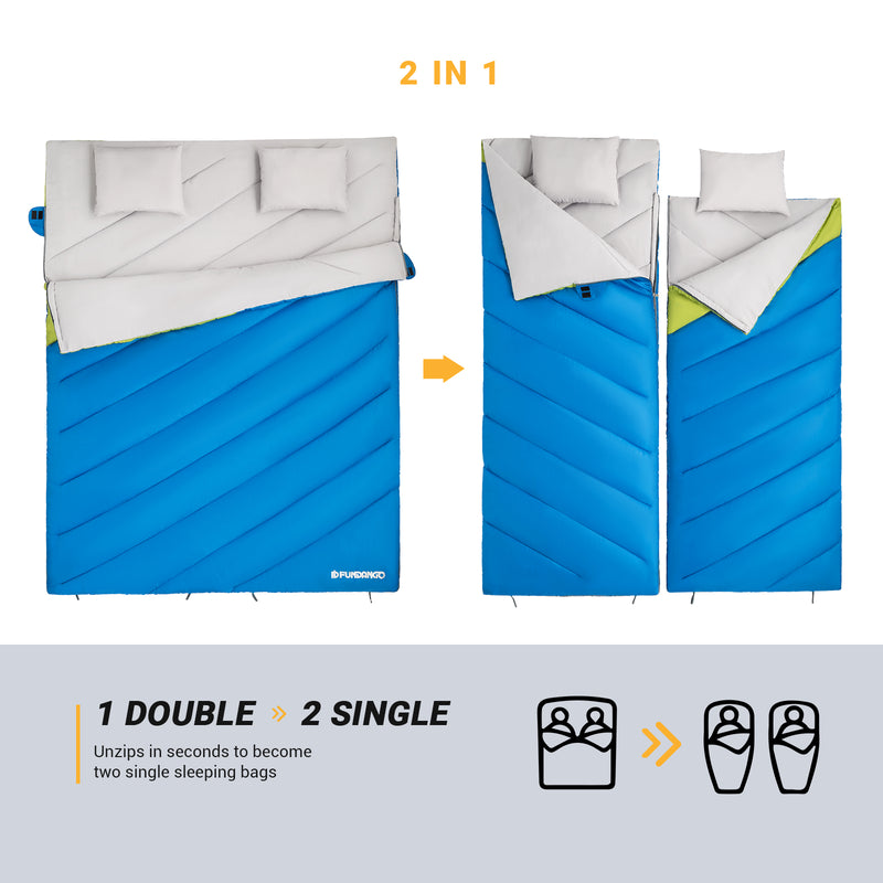 Load image into Gallery viewer, FUNDANGO COMFORT 250D Sleeping Bag-Envelope Double
