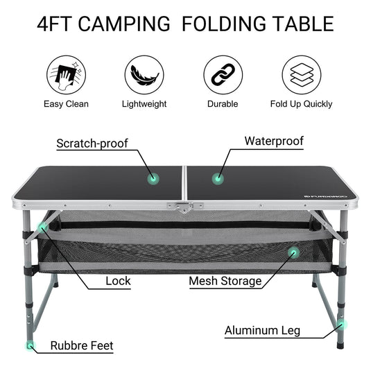 FUNDANGO Mdf 12060 Folding Table with Storage Cabinet