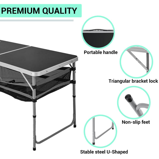 FUNDANGO Mdf 12060 Folding Table with Storage Cabinet