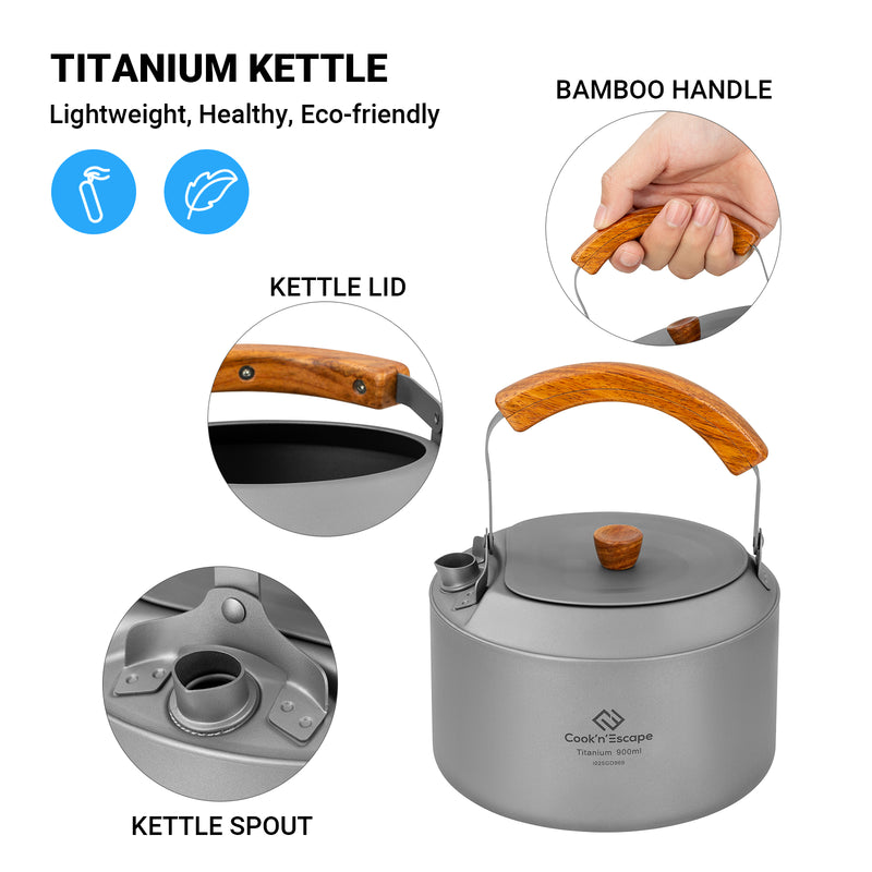 Load image into Gallery viewer, Cook&#39;n&#39;Escape Polar Night Kettle Titanium Kettle
