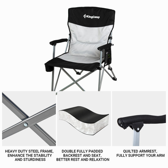 KingCamp Comfort Camping Chair - Full Body Support, Padded and Portable