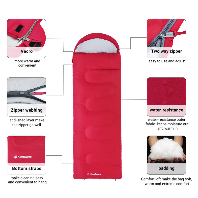 Load image into Gallery viewer, KingCamp Oasis 300 Sleeping Bag-Envelope With Hood
