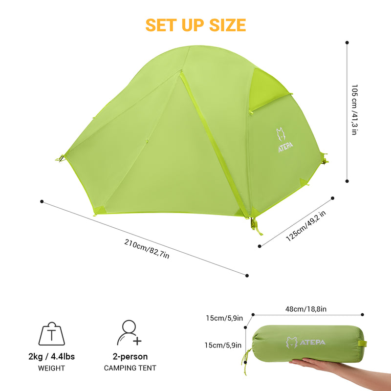 Load image into Gallery viewer, ATEPA Hiker 2-person Backpacking Tents
