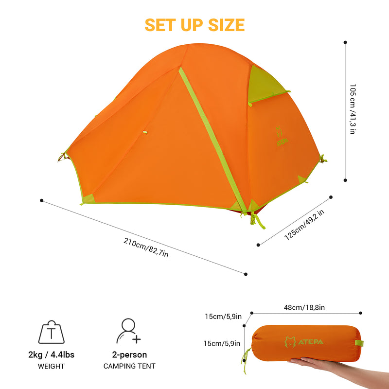 Load image into Gallery viewer, ATEPA Hiker 2-person Backpacking Tents
