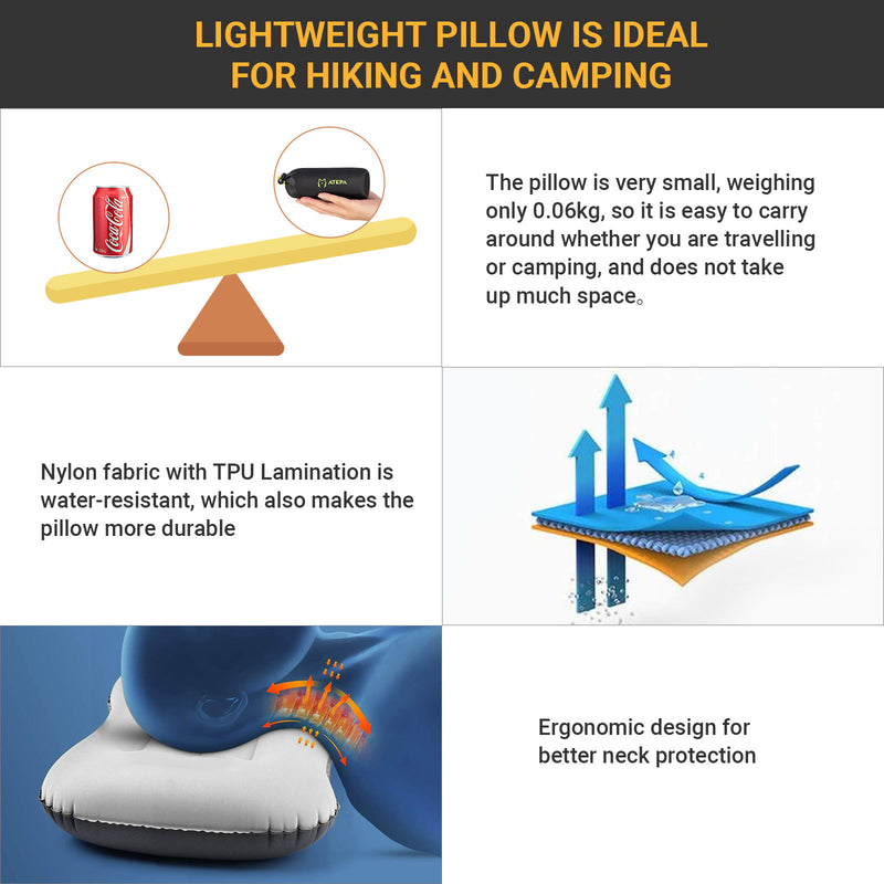 Load image into Gallery viewer, ATEPA VIRGA Air Pillow Ultralight Down Alternative Inflatable Travel Pillow
