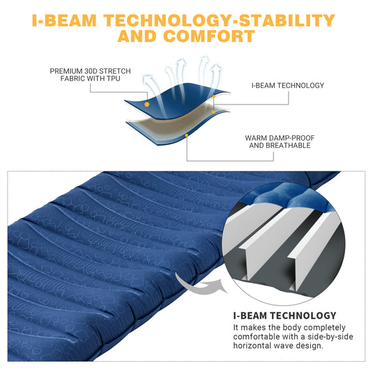 KingCamp Single Air Mattress Anti-Rollover Ultralight Sleeping Pad