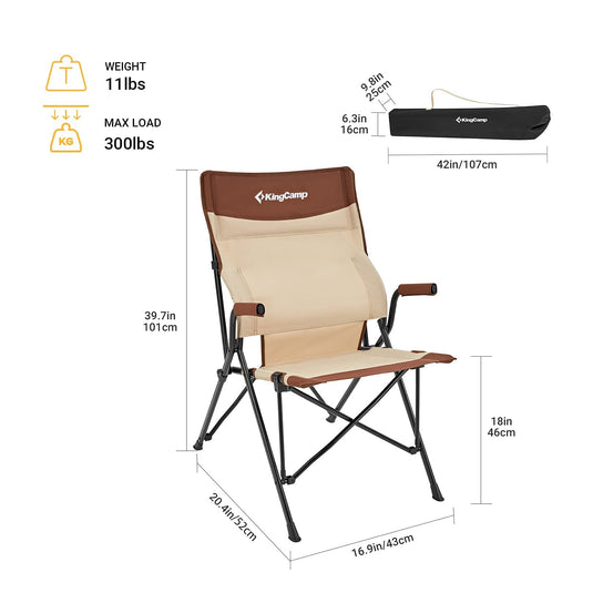 KingCamp DAPHNE Lumbar Support Folding Camping Chair