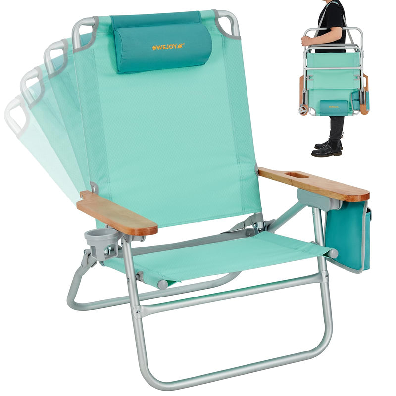 Load image into Gallery viewer, WEJOY Oversized Reclining 4 Positions Beach Chair
