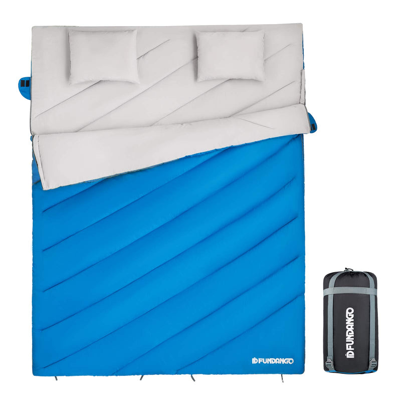 Load image into Gallery viewer, FUNDANGO 3-in-1 XL Queen Double Sleeping Bag with 2 Pillows
