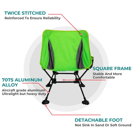 ATEPA Ultralight Square Tall Camping Chair