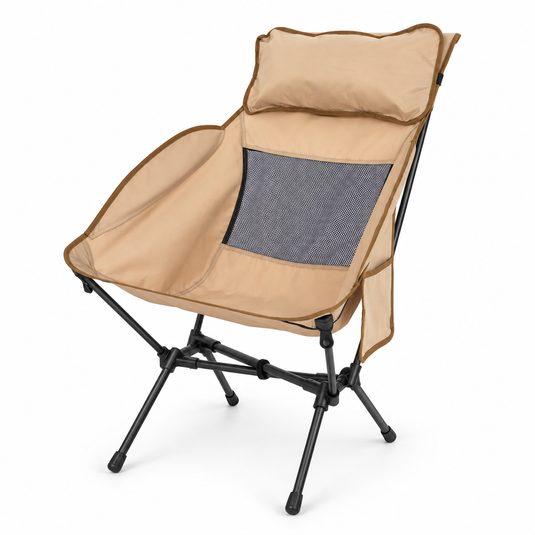 KingCamp BALSA C10 High Back Camping Chair, Lightweight Aluminum Folding Chair with Breathable Mesh, Pillow & Carry Bag