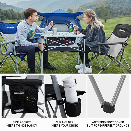 KingCamp Comfort Camping Chair - Full Body Support, Padded and Portable
