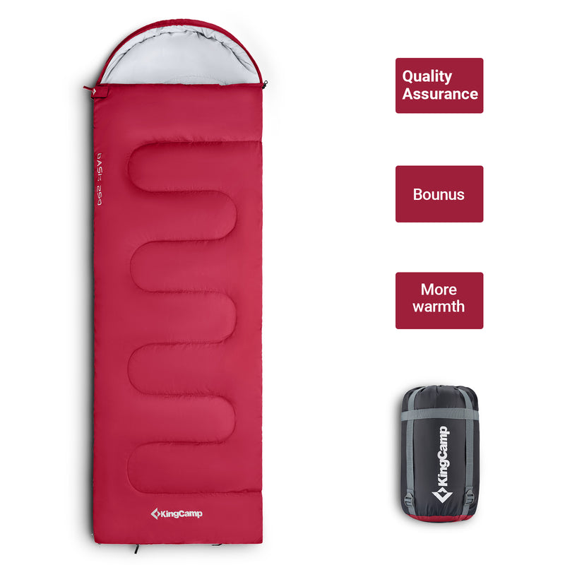 Load image into Gallery viewer, KingCamp Oasis 250 Sleeping Bag-Envelope With Hood 3 Season Camping Sleeping Bag
