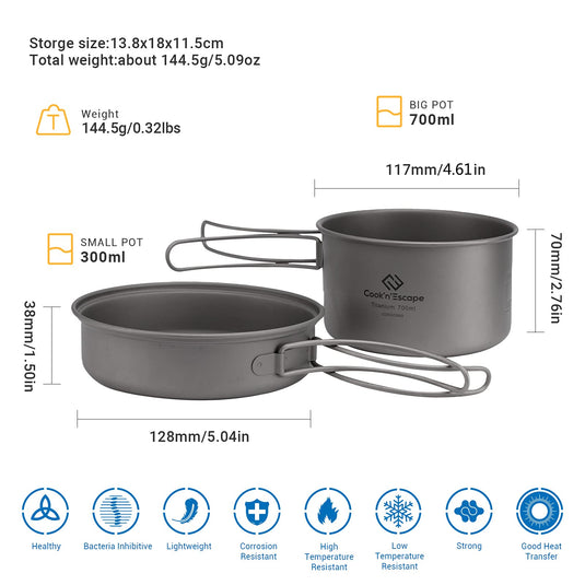 Cook'n'Escape Titanium Pot with Pan