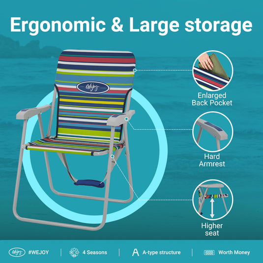 WEJOY Folding Beach Chair Outward Lawn Chair