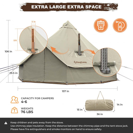 KingCamp KHAN 400 T/C Camping Tent 400