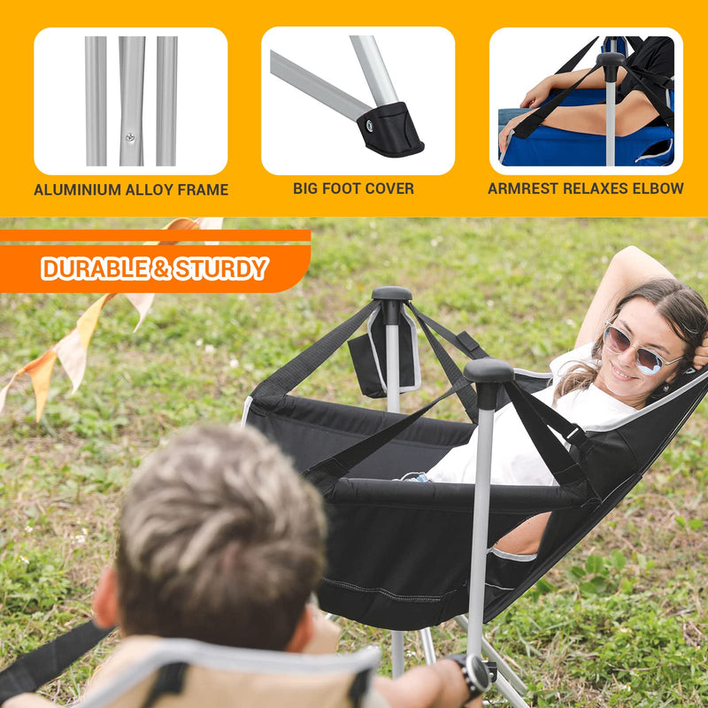 Load image into Gallery viewer, KingCamp Portable Swing Recliner Chair with Pillow for Outdoor Relaxation
