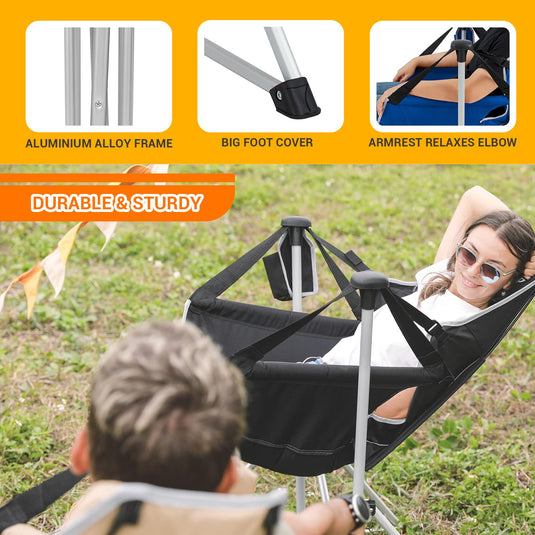 KingCamp Portable Swing Recliner Chair with Pillow for Outdoor Relaxation