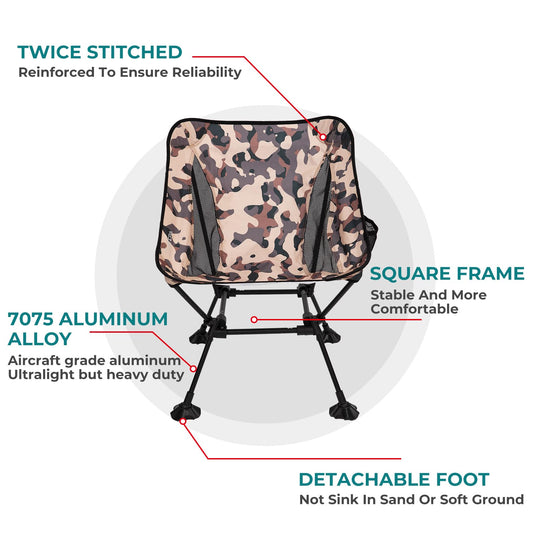 ATEPA Ultralight Square Tall Camping Chair