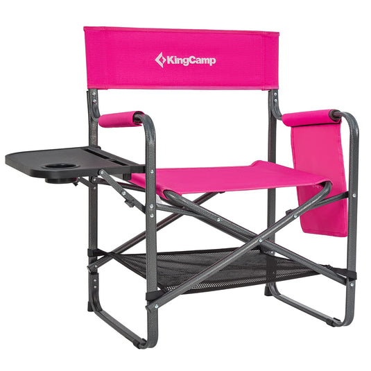 KingCamp Padded Outdoor Folding Director Chair with Side Table