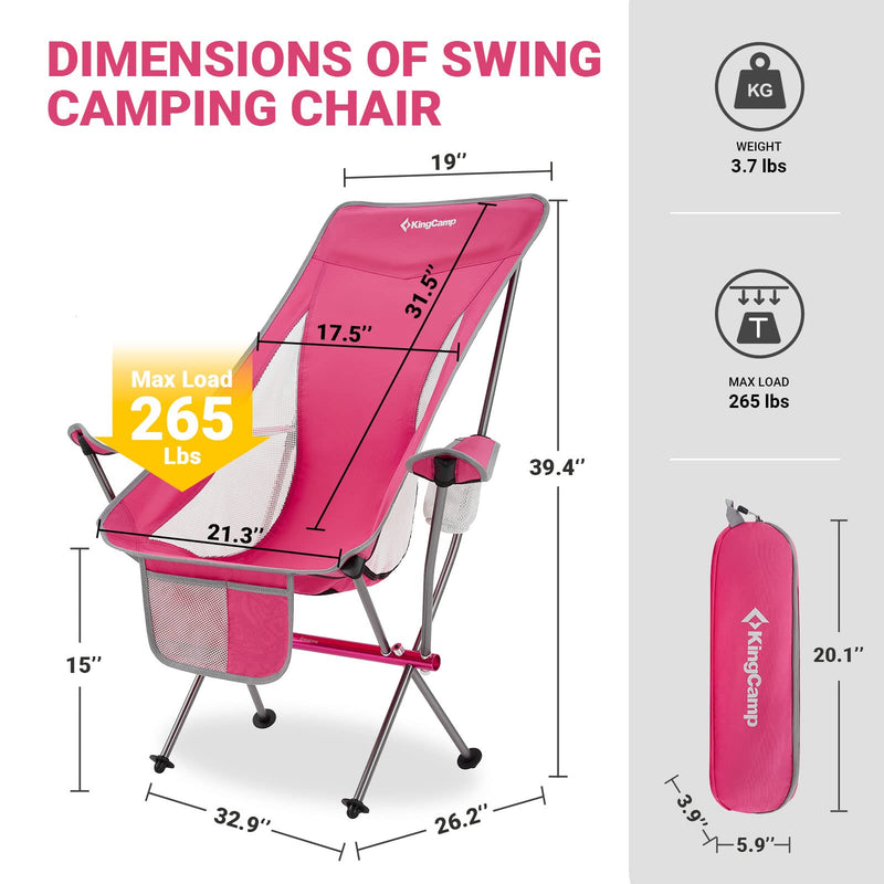 Load image into Gallery viewer, KingCamp CAMELLIA Ultralight High Back Camping Chair Ergonomic
