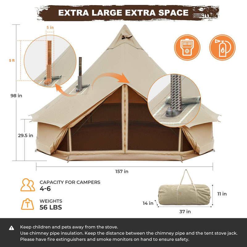 Load image into Gallery viewer, KingCamp KHAN C 400 canvas Camping Tent 400

