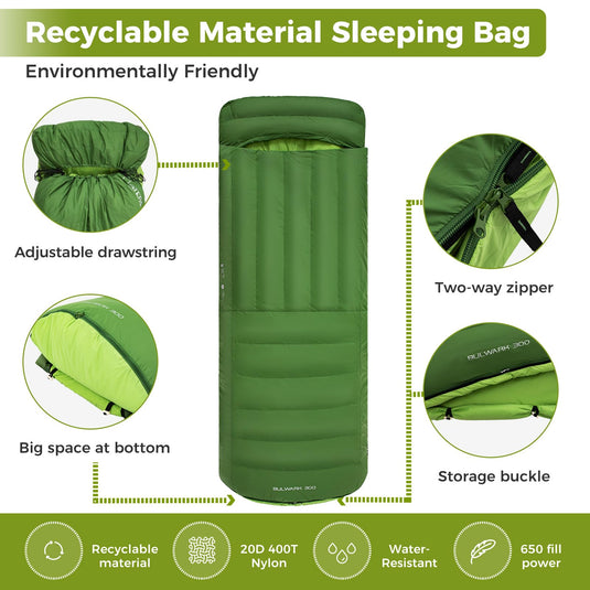 ATEPA BULWARK 300 Down Sleeping Bag-Envelope With Hood