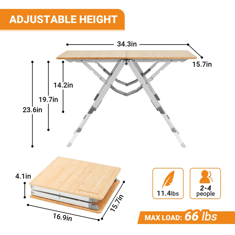 Load image into Gallery viewer, KingCamp BAMBOO P8740 Camping Table for Outdoor
