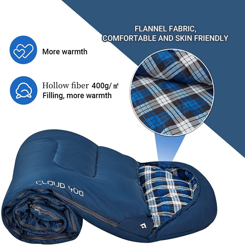 Load image into Gallery viewer, KingCamp CLOUDY 400 Sleeping Bag-Envelope With Hood
