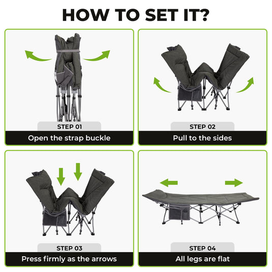 FUNDANGO Folding Camping Cot OAK COT PRO