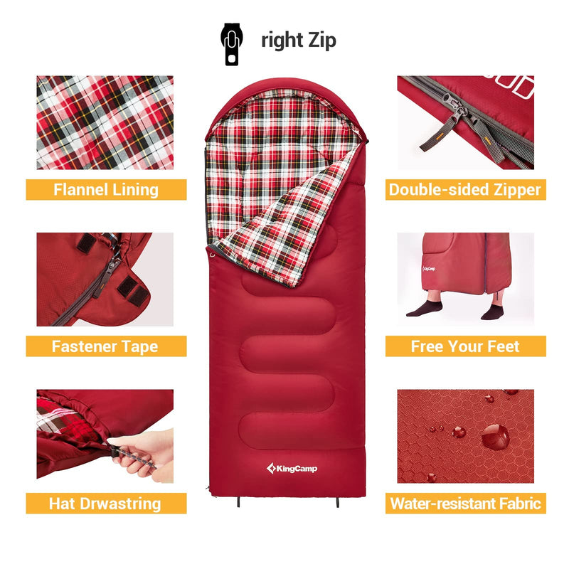 Load image into Gallery viewer, KingCamp CLOUDY 400 Sleeping Bag-Envelope With Hood
