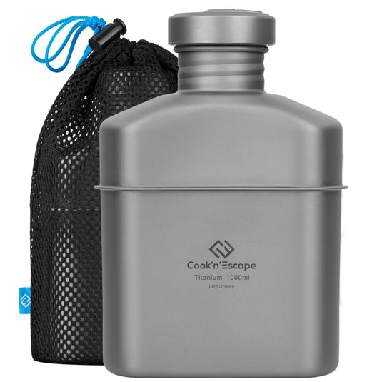 Cook'n'Escape L129XW76XH191mm Titanium Camping Water Bottle